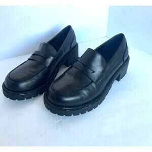 Torrid‎ Penny Loafers Chunky Platform Black Vegan Y2K Preppy Dress Shoes 10WW